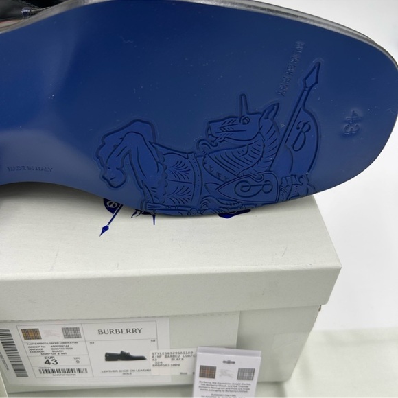 Men’s Burberry barbed leather loafer size 43 made in Italy - Picture 7 of 16